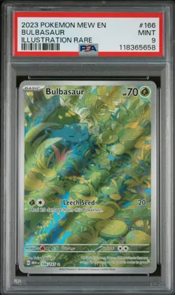 Pokemon Bulbasaur Sv: Scarlet & Violet 151 166/165 PSA 9 Illustration Rare Holo - Image 1