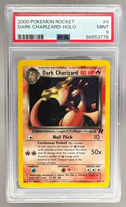 86653778 Dark Charizard 2000 Pokemon Team Rocket #4 Holo PSA 9 - Image 1