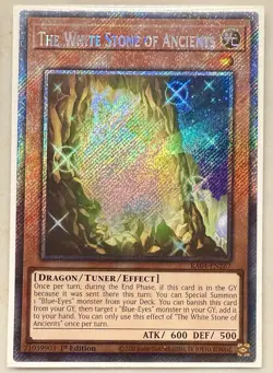 Yugioh! 1x The White Stone of Ancients RA04-EN267 Platinum Secret Rare 1st Ed NM - Image 1