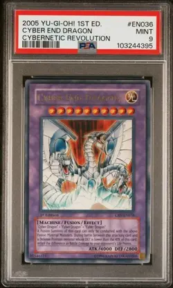 2005 Yu-Gi-Oh! Cyber End Dragon CRV-EN036 Ultra Rare PSA 9 1st Edition - Image 1