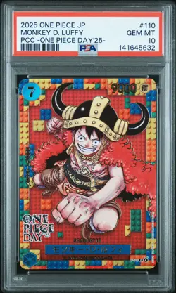 2025 ONE PIECE JPN PREM CARD COLL -ONE PIECE DAY'25- #110 MONKEY D. LUFFY PSA 10 - Image 1