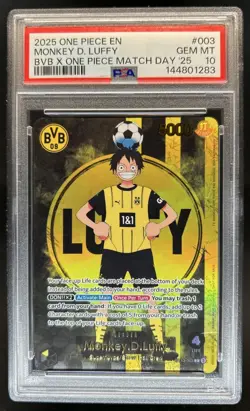 2025 One Piece X BVB Match Day Monkey D Luffy #ST13-003 PSA 10 - Image 1