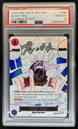 2025 One Piece Gear Two Rare Alt Art Alternative #OP11-080 PSA 10 - Image 1