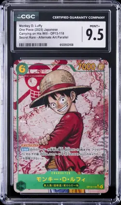 2025 ONE PIECE JPN CARRYING ON HIS WILL ALT ART MONKEY D. LUFFY CGC 9.5 - Image 1