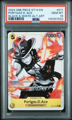 2024 ONE PIECE ULTRA DECK ST13-THE THREE BROTHERS #011 PORTGAS D. ACE PSA 10 - Image 1