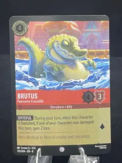 Disney Lorcana-Reign of Jafar-Brutus-Fearsome Crocodile-#125-Cold Foil Holo-NM - Image 1