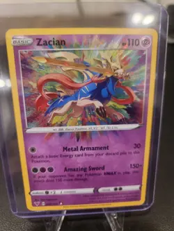 Zacian - 082/185 - Pokemon Vivid Voltage Sword & Shield Amazing Rare Card NM - Image 1