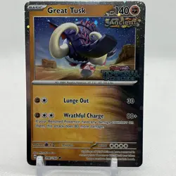 Pokemon | Great Tusk | Temporal Forces Stamped TEF 096/162 Cosmos Holo TCG Card - Image 1