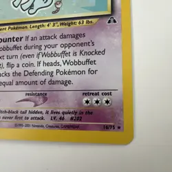 Pokemon TCG Wobbuffet Neo Discovery 16/75 Holo Unlimited Rare Card - Image 3