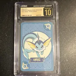 Pokemon Vaporeon CGC 10 Korean Playing Card 2019 Point Salad Eevee Edition - Image 1