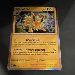 Pokemon Jolteon 135/165 Sv: Scarlet & Violet 151 Rare Holo Stage 1 English Card - Image 1