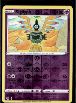 Pokemon Sigilyph 123/264 Fusion Strike Reverse Holo Common 2 Card Lot - Image 1