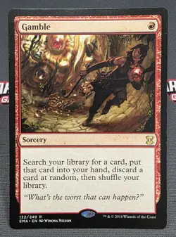 MTG Gamble- DAMAGED -Eternal Masters Magic the Gathering Card #132 - Image 1