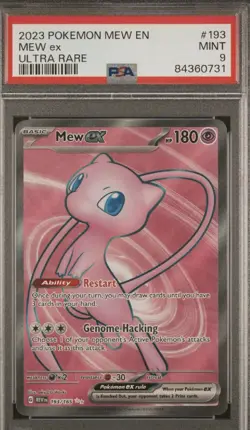 PSA 9 Mew ex #193 Full Art English Pokemon 151 Card - Image 1