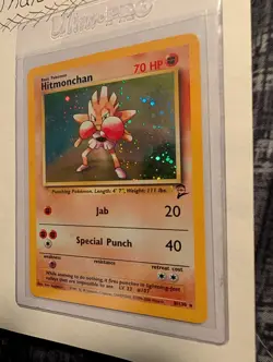 Pokemon Hitmonchan Base Set 2 008/130 Holo Rare English 2000 Card - Image 2