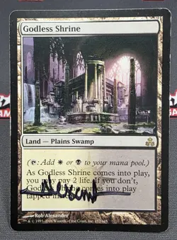 MTG Godless Shrine- Signed -Guildpact Magic the Gathering Card #157 - Image 1