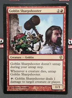 MTG Goblin Sharpshooter- DAMAGED -Commander 2013 Magic the Gathering Card #111 - Image 1