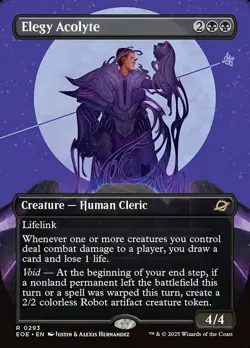 MTG Elegy Acolyte - Foil - Borderless, Edge of Eternities, Lightly Played, Engli - Image 1