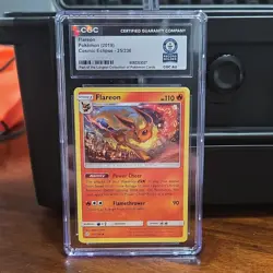 "Guiness World Record" Pokemon Flareon CGC 25/236 Cosmic Eclipse Regular EN 2019 - Image 1
