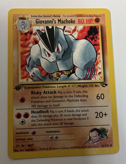 Giovanni's Machoke 1st Edition Gym Heroes #42/132 Uncommon WOTC Pokemon 2000 LP - Image 1