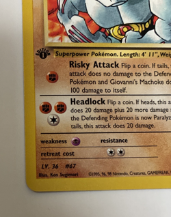 Giovanni's Machoke 1st Edition Gym Heroes #42/132 Uncommon WOTC Pokemon 2000 LP - Image 2