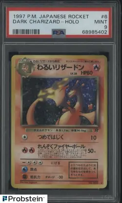 1997 Pokemon Japanese Rocket #6 Dark Charizard Holo PSA 9 MINT - Image 1