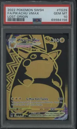 2022 Pokemon SWSH Lost Origin #TG29 FA Pikachu VMAX PSA 10 GEM MINT - Image 1