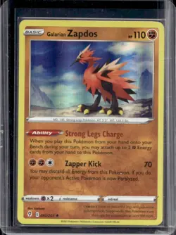 2021 Pokemon SWSH Evolving Skies Galarian Zapdos Holo #082/203 - Image 1
