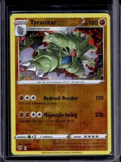2020 Pokemon SWSH Darkness Ablaze Tyranitar Reverse Holo #088/189 - Image 1