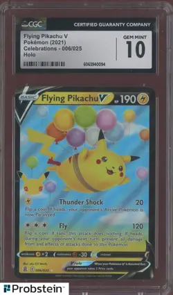 2021 Pokemon Celebrations #006 Flying Pikachu V Holo CGC 10 GEM MINT - Image 1