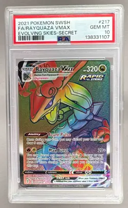 1107 Rayquaza VMAX 2021 Pokemon Sword & Shield Evolving Skies #217 PSA 10 - Image 1