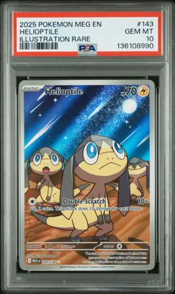 2025 POKEMON MEG EN-MEGA EVOLUTION ILLUSTRATION RARE #143 HELIOPTILE PSA 10 - Image 1