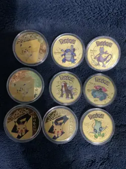 Pokemon Gold Collectable Coins Bundle Blastoise Mewtwo Pikachu Celebi - Image 1