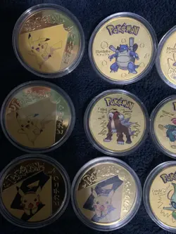 Pokemon Gold Collectable Coins Bundle Blastoise Mewtwo Pikachu Celebi - Image 2
