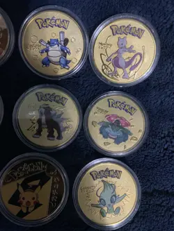 Pokemon Gold Collectable Coins Bundle Blastoise Mewtwo Pikachu Celebi - Image 3
