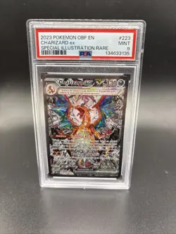 Pokemon TCG Scarlet & Violet Obsidian Flames Charizard EX Card 223/197 PSA 9 - Image 1