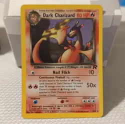Dark Charizard Holo Rare Team Rocket 4/82 English 80 HP Vintage Pokemon 2000 - Image 1
