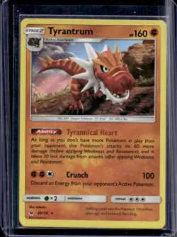 2018 Pokemon SM Forbidden Light Tyrantrum Holo #69/131 - Image 1