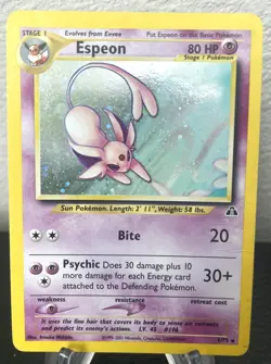 Espeon 1/75 Neo Discovery Holo Rare WOTC 2001 Vintage Pokemon Card - Image 1