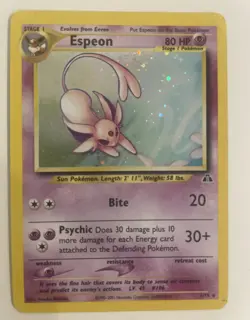 Espeon 1/75 Neo Discovery Holo Rare WOTC 2001 Vintage Pokemon Card - Image 3