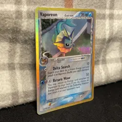 2005 Pokemon TCG Vaporeon 115 18/113 Holo EX Delta Species - Image 2