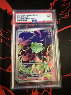 Bulbasaur Mega Evolution PSA 9 133/132 Illustration Rare Pokemon Card - Image 1