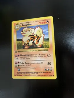 Pokemon Arcanine 1st Edition Base Set Shadowless 023/102 100 HP Uncommon Regular - Image 1