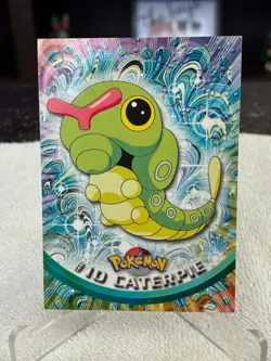 CATERPIE #10 Non-Holo 1999 Topps Pokemon Series 1 Blue Logo 1st Printing - Image 1