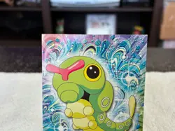 CATERPIE #10 Non-Holo 1999 Topps Pokemon Series 1 Blue Logo 1st Printing - Image 2