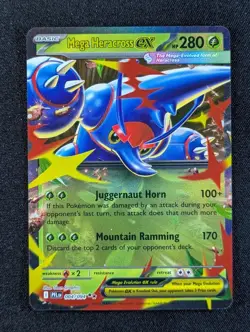 2025 Pokemon MEGA HERACROSS EX #004/094 Phantasmal Flames Double Rare English - Image 1