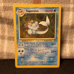 Pokemon Vaporeon 12/64 Jungle Holofoil No Symbol Misprint Heavily Played - Image 1