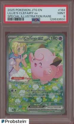 2025 Pokemon JTG En Special Illustration Rare #184 Lillie's Clefairy Ex PSA 9 - Image 1