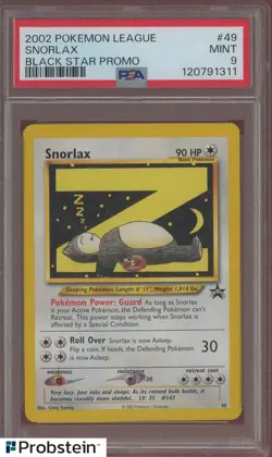 2002 Pokemon League Black Star Promo #49 Snorlax PSA 9 MINT - Image 1