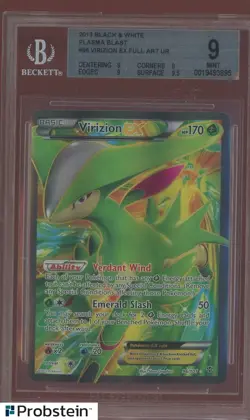 2013 Pokemon Black & White Plasma Blast #96 Virizion Ex Full Art BGS 9 MINT - Image 1